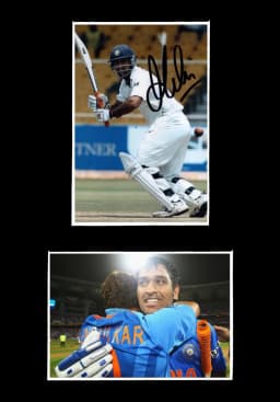MS Dhoni signed A4 photo, mounted, with photo proof
