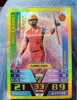 Virat Kohli 2016 Topps Cricket Attax, Gold Foil