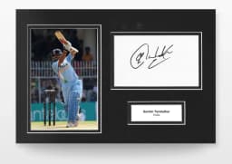 Sachin Tendulkar signed 12x8 photo display