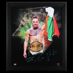 Conor McGregor signed framed 20x24, Notorious Champ