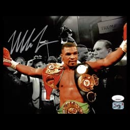 Mike Tyson signed 8x10 with the belts
