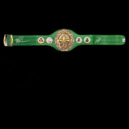 Tyson and Holyfield signed green WBC replica belt