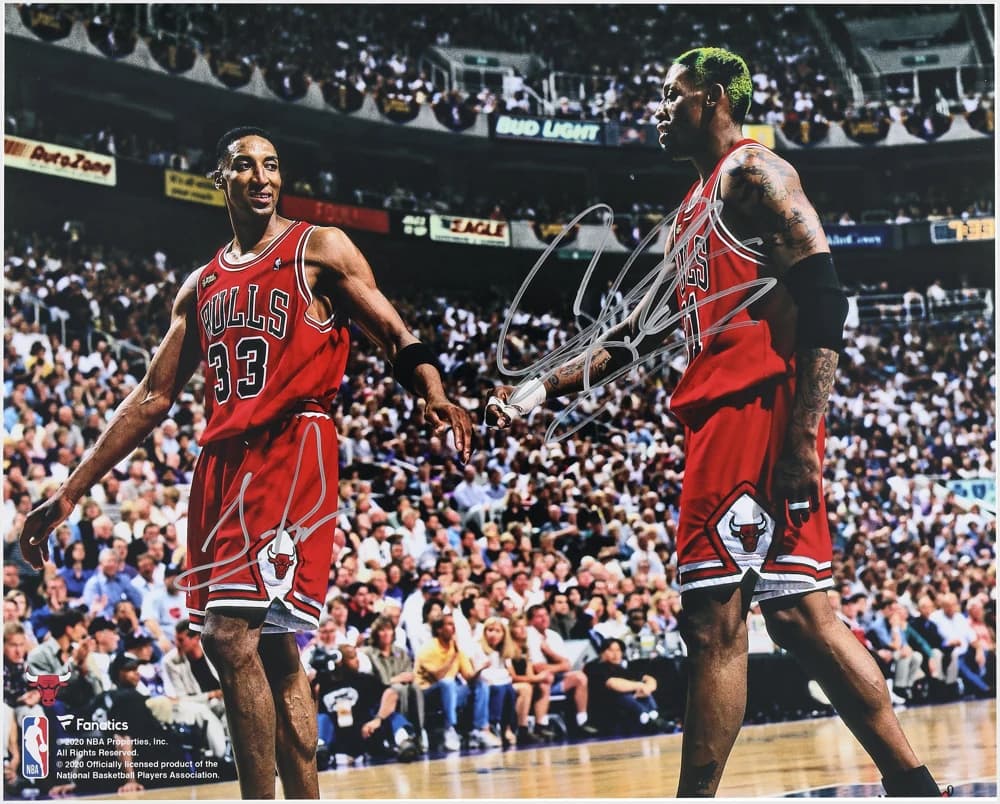 Pippen & Rodman signed 16x20 photo