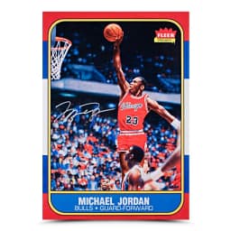 Michael Jordan signed Fleer rookie blow-up (UDA)