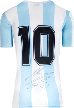 Maradona signed Argentina 1986 home shirt, framed (Icons)