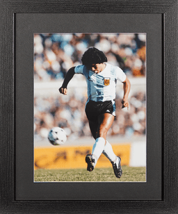Maradona in action for Argentina photo, framed