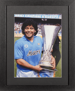 Maradona Napoli 1989 UEFA Cup winner photo, framed