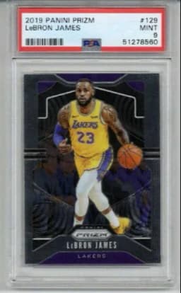 LeBron James 2019-20 Panini Prizm #129, PSA 9