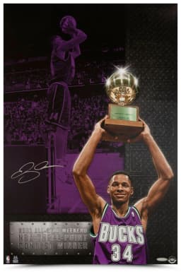 Ray Allen signed "Three Point Champ" 16x24