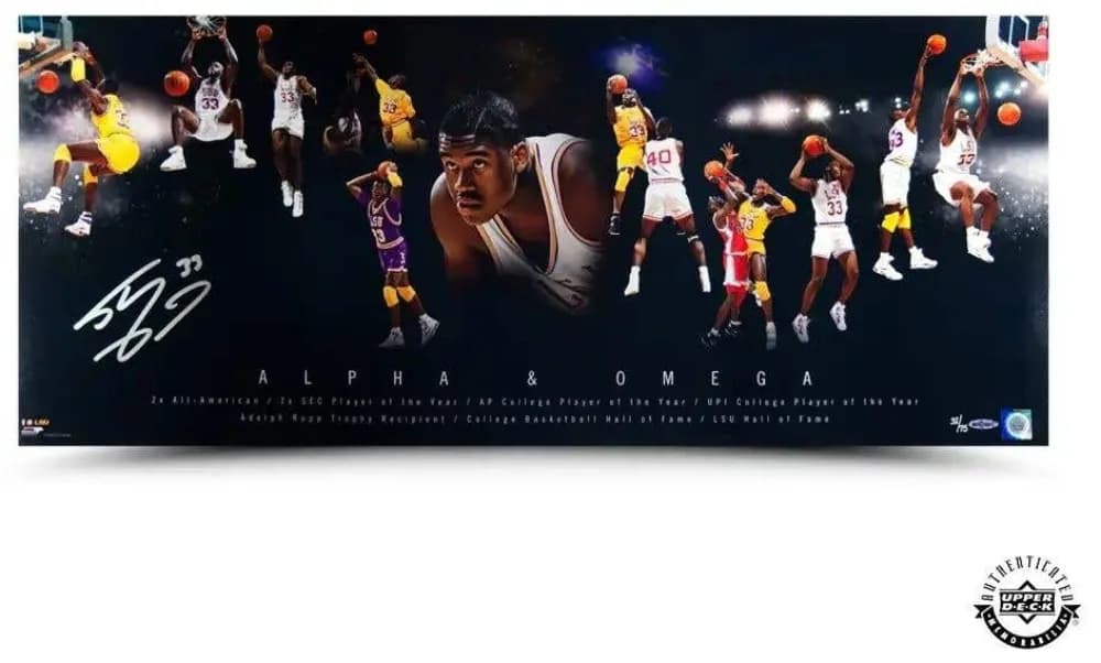 Shaquille O'Neal signed "Alpha & Omega" 36x15