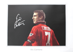 Eric Cantona signed Manchester United print, The King (Icons)